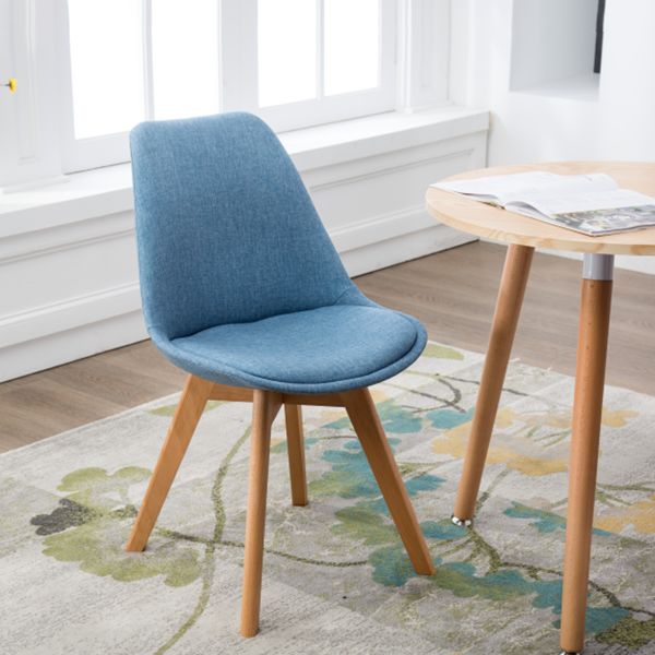 Fabric Scandinavian Conference Room Side Chair Matte Finish Parsons Dining Chair