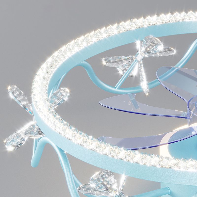 Multi Light Ceiling Fan Light Modern Style Metal Ceiling Fan Light for Children's Room