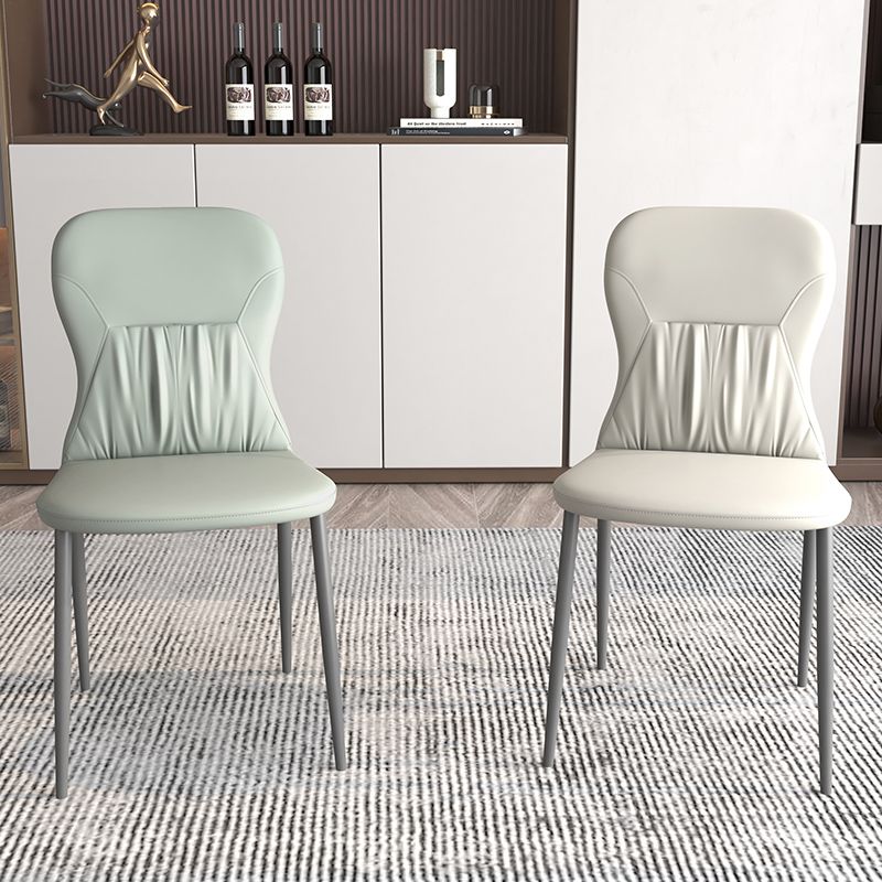 Contemporary Metal Dining Room Chairs PU Leather Dining Chairs for Home Use