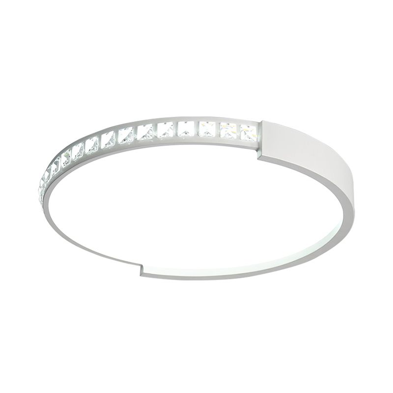 16"/19.5"/20.5" Wide Round Flush Mount Lighting Crystal LED Bedroom Living Room Flush Ceiling Light in Warm/White Light