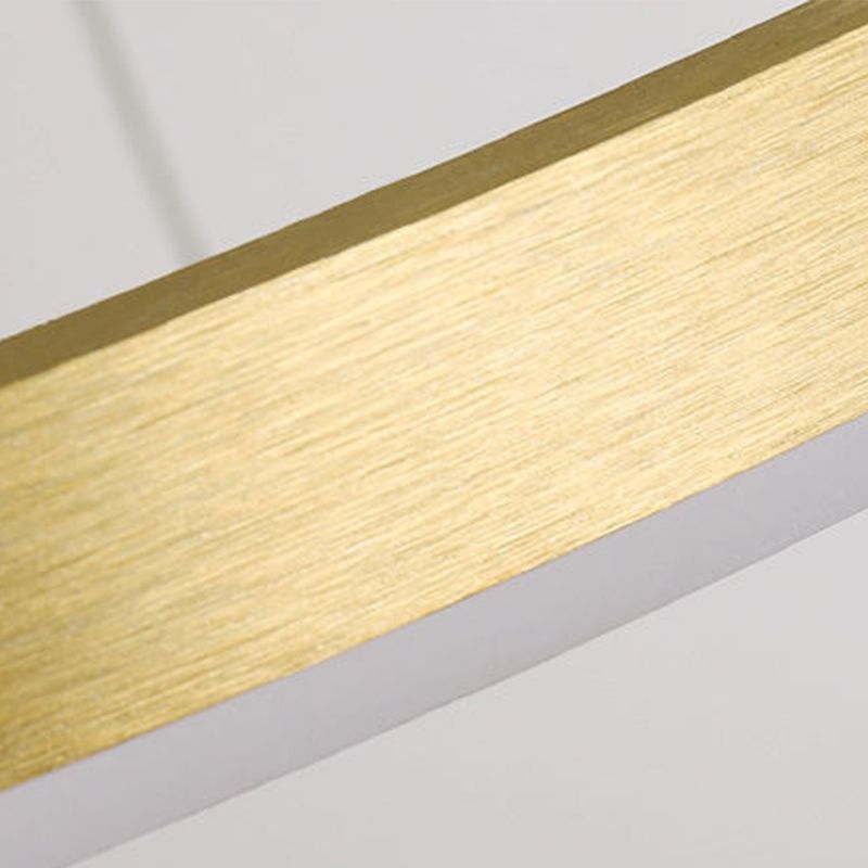 Luz de lámpara de araña de oro de anillo moderno restaurante de lámpara colgante para sala de estar