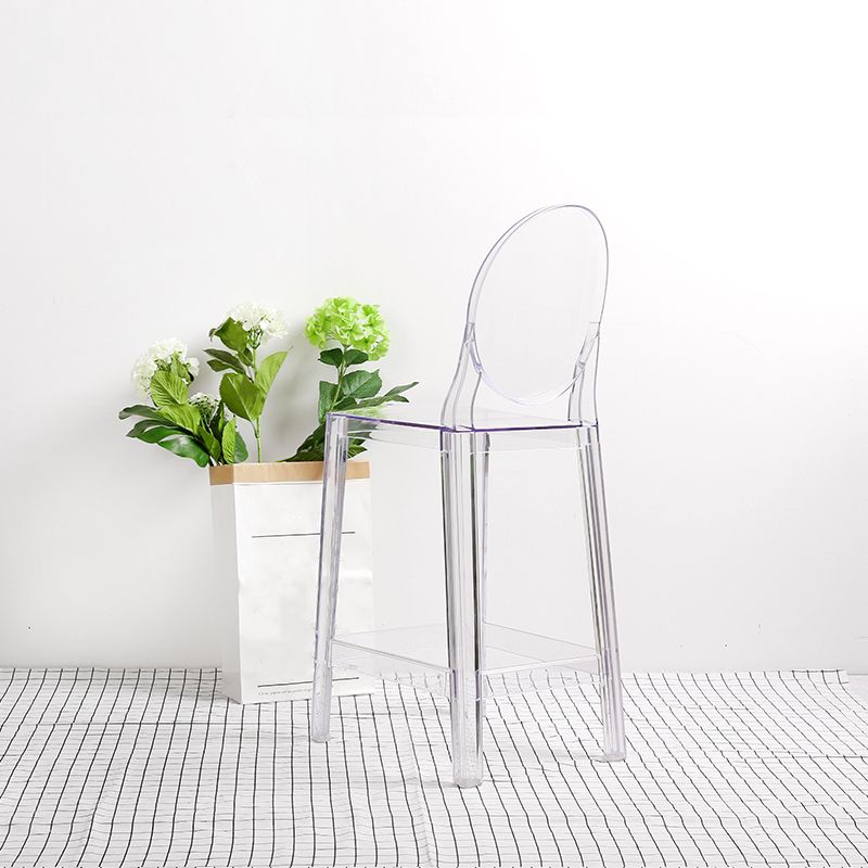 26-inch Height Barstool Modern Indoor Transparent Plastic Bar Stool