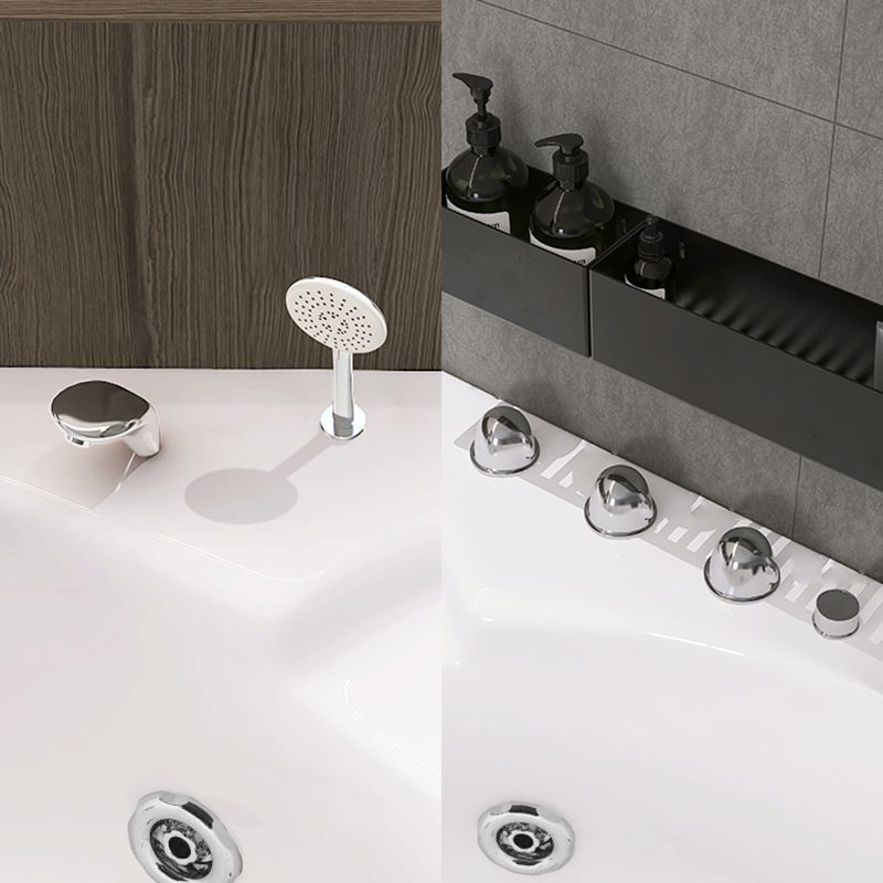 Modern Corner Acrylic Bathtub Air/Whirlpool Bathtub with Drain and Overflow Trim