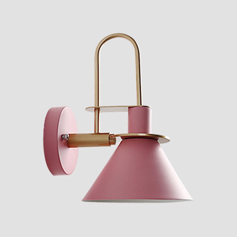 Metal Cone Shape Sconce Light Modern-Style 1 Light Wall Light Fixture