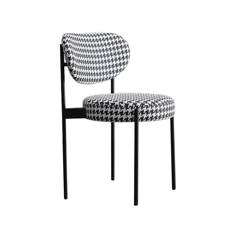 Glam Style Metal Side Chair Open Back Dining Armless Chair for Dining Room