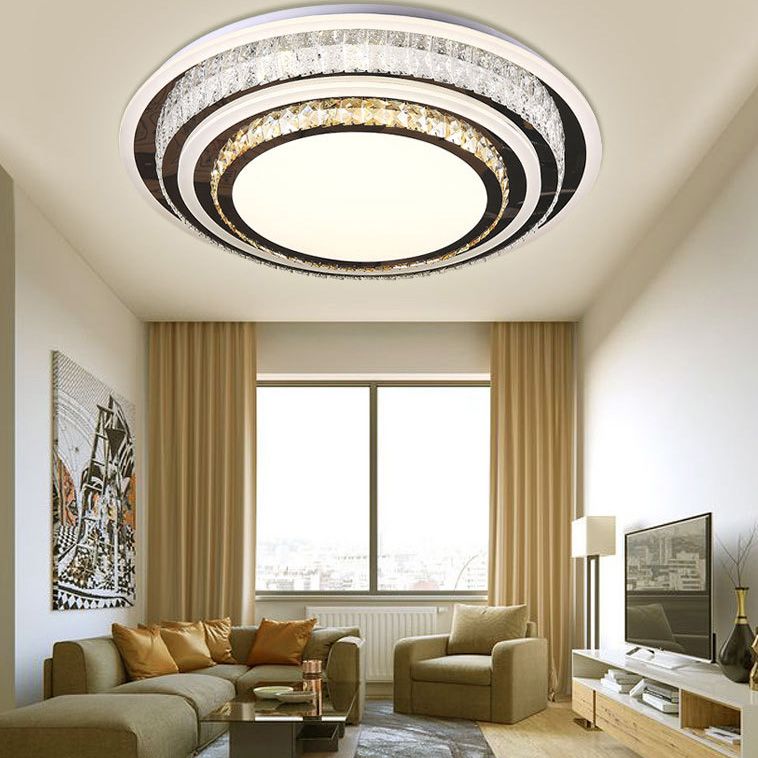 Geometric Crystal LED Ceiling Light in Modern Creative Style Stainless-Steel Ceiling Fixture for Living Room