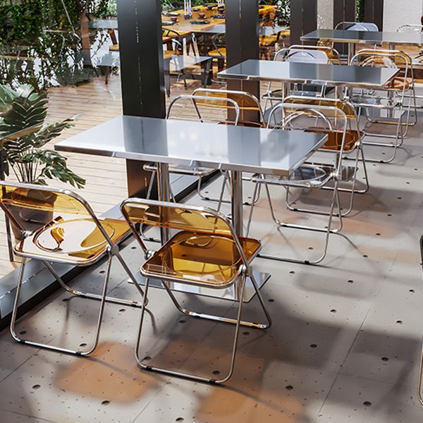 Industrial Style Dining Table Stainless Steel Dining Site Table for Home