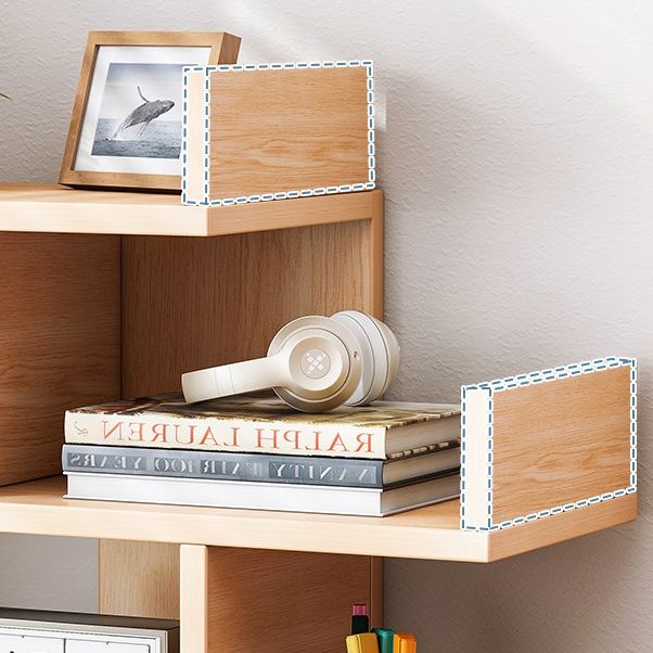 Engineered Wood Bookshelf Open Back Shelf Bookcase for Study Room