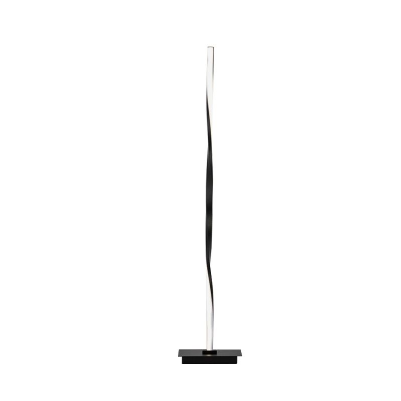 Metallic Spiral Line Bodes Leselampe Minimalist Schwarz/Silber LED Stand Up Lighting in warm/weiß/natürliches Licht