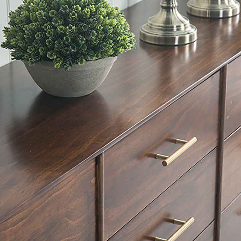 Contemporary Chest Pine 9 - Drawer Bar Pulls Straight Legs Accent Chest