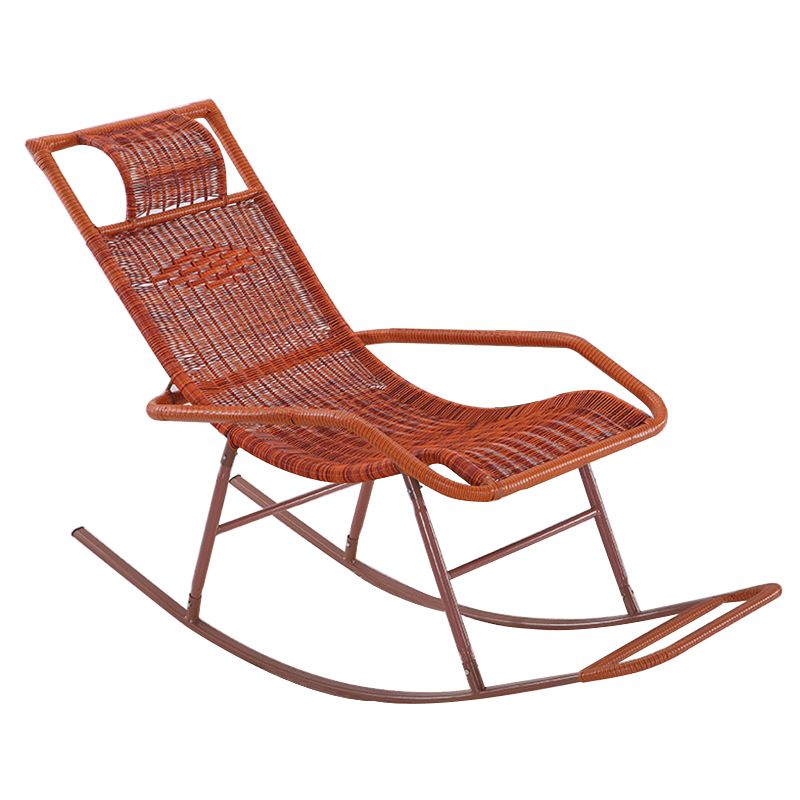 Modern Wicker Rocking Chair Reclining Woven Rattan for Home Decor
