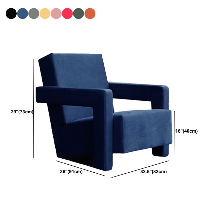 Mid-Century Modern Solid Color Accent Armchair Fixed Back Arm Chair for Living Room
