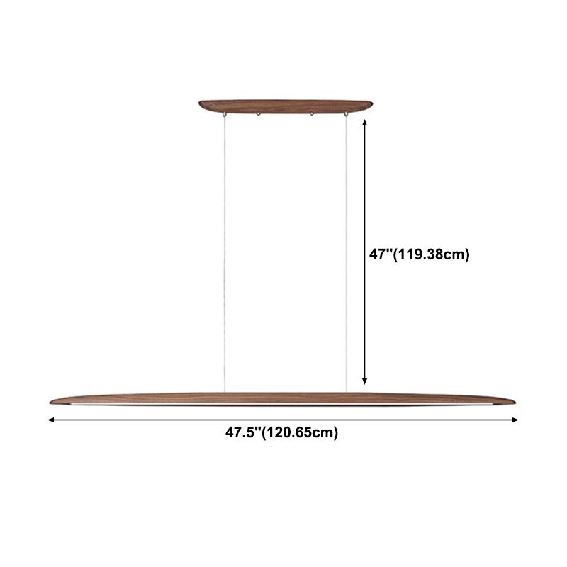 Walnut Island Lighting Fixture Modern 1-Head Restaurant Suspension Lamp with Acrylic Shade