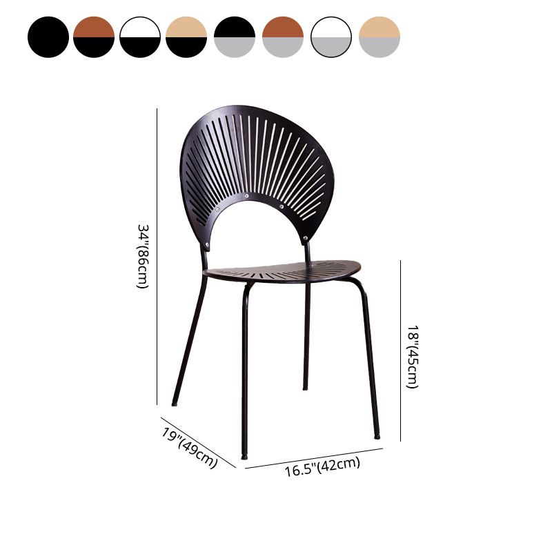 Silla lateral de comedor con respaldo abierto de estilo industrial, sillas de comedor de metal para el hogar