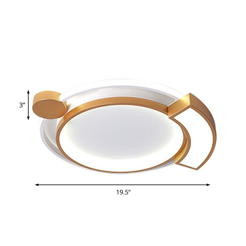 16 "/19.5" Dia Orbit Acryl LED Bündig Deckenleuchte Modernistisch Schwarz/Gold Deckenbündige Fassung, Weißes Licht