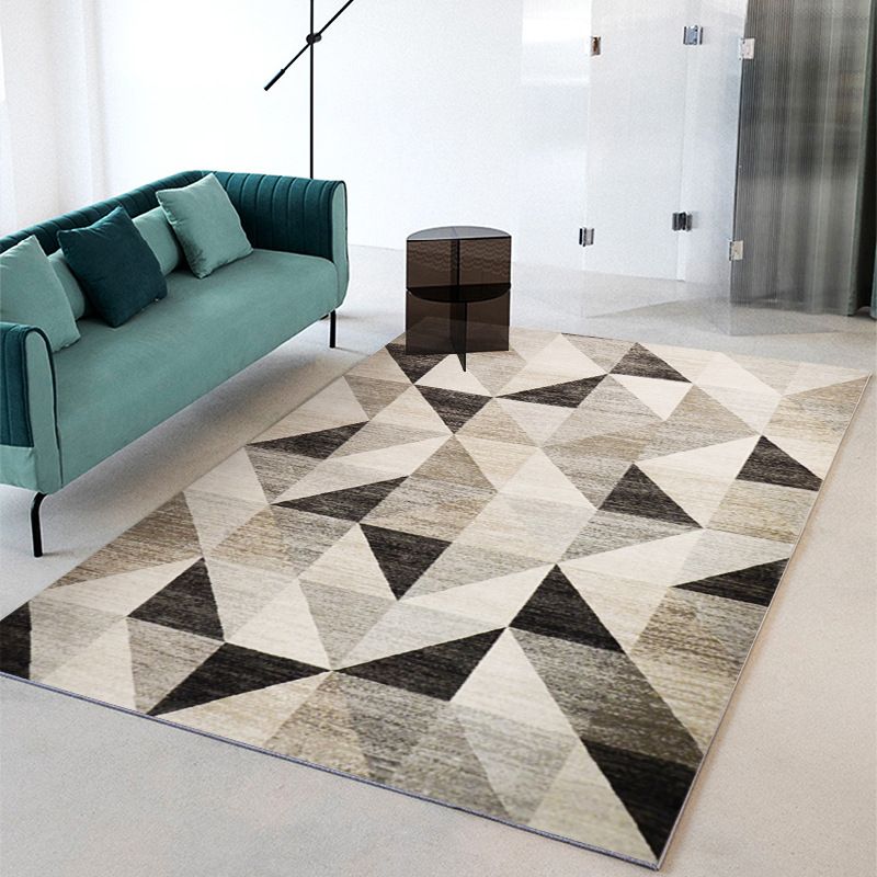 Leisure Indoor Rug Geometric Patchwork Modern Area Rug Polyester Anti-Slip Carpet for Living Room