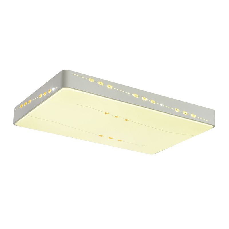 Lampe encastrée LED de style minimaliste plafonnier rectangulaire / carré / rond blanc avec couleur cristalline, 18,5 pouces / 19,5 pouces / 31 pouces de large