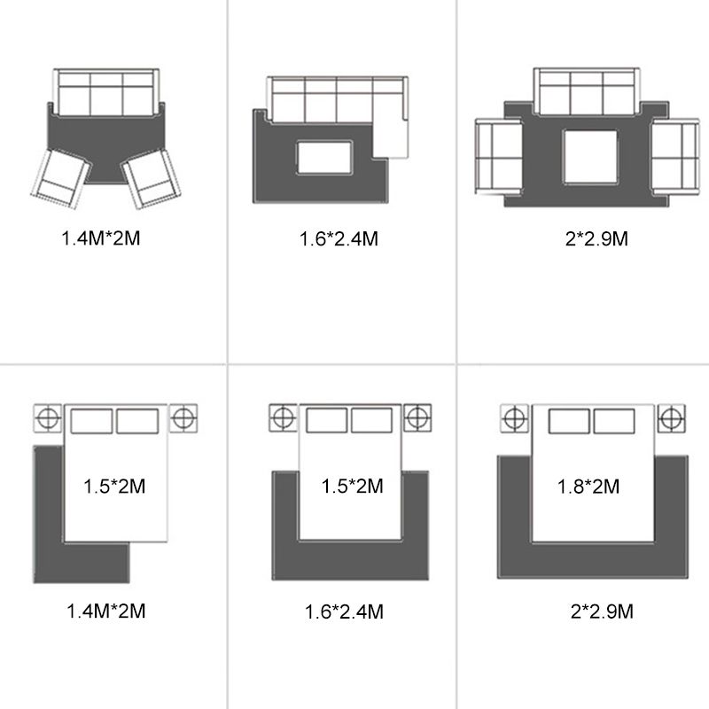 Modern Carpet Color Block Geometry Print Area Rug Polyester with Non-Slip Backing Rug