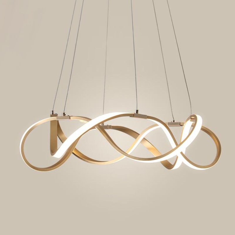 Luz de lámpara de sombra retorcida de metal moderno 1 lámpara de lámpara de lámpara de luz en oro