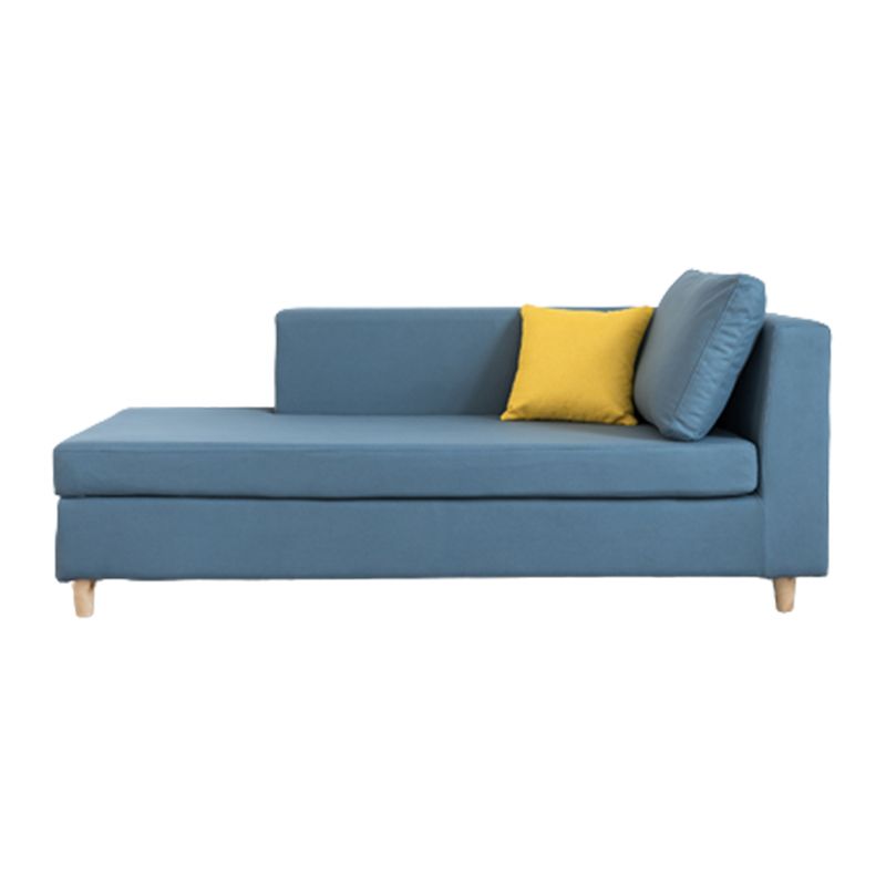 Wood One Armed Scandinavian Chaise Square Arms with Legs for Living Room