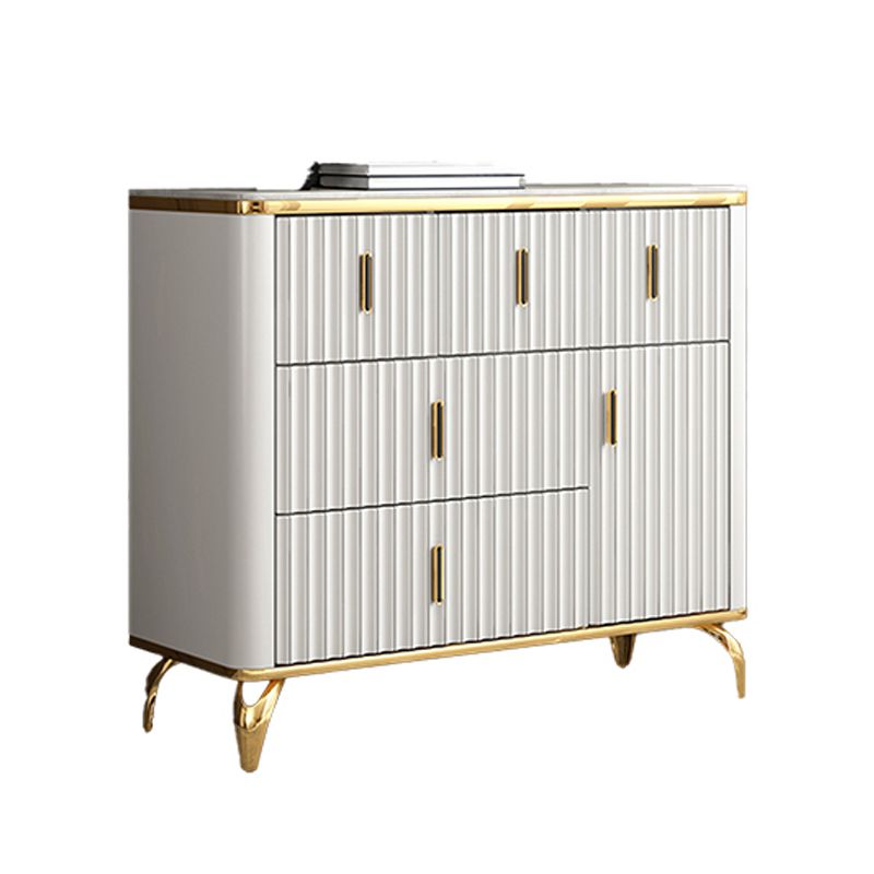 Glam Engineered Wood Horizontal Storage Chest Bedroom Chest with Drawers