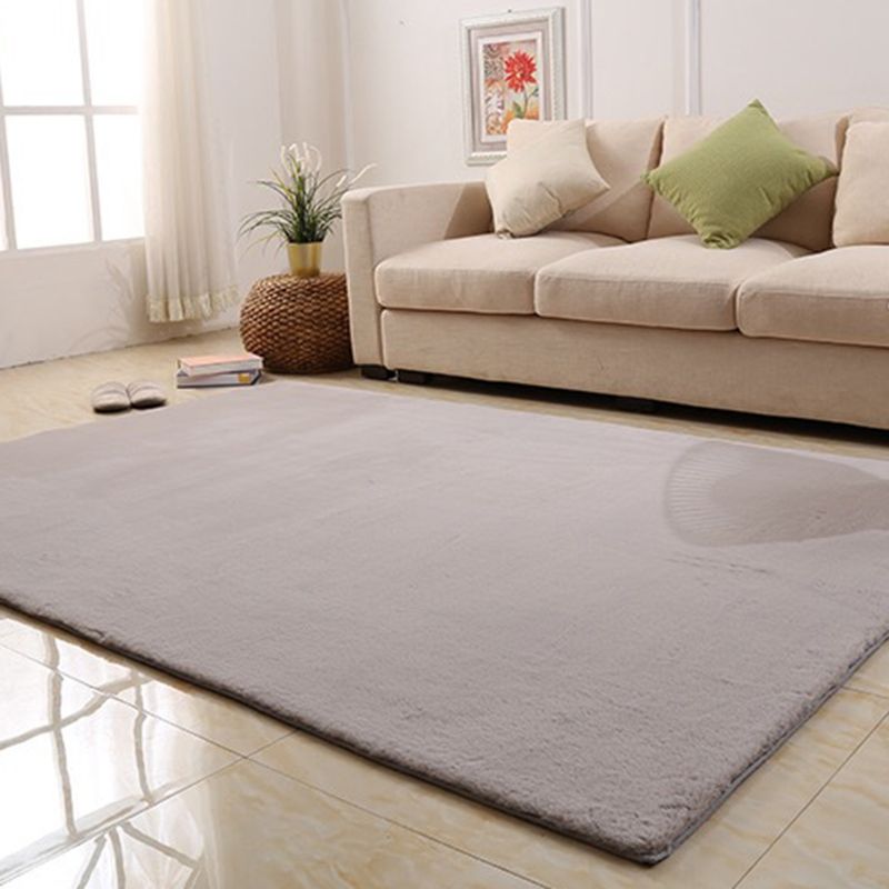 Tapis de chambre intérieure kaki tapis de couleur pure décontractée en polyester