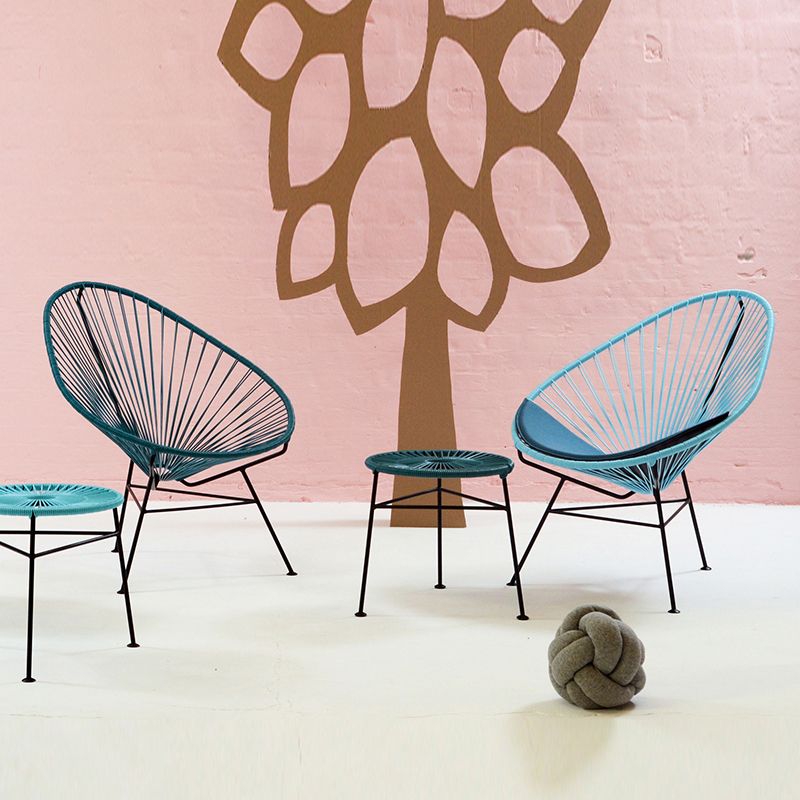 Tropical Faux Rattan Outdoor Chair with Arm UV Protective Outdoor Chair