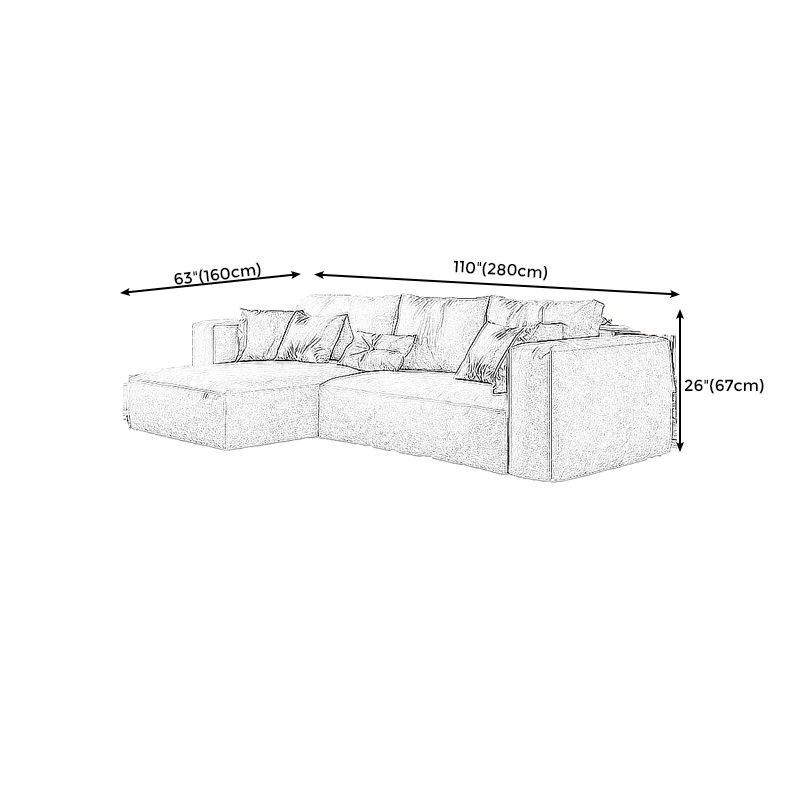 Modern Faux Leather Living Room Sectional Cream Square Arm Cushion Back Sofa