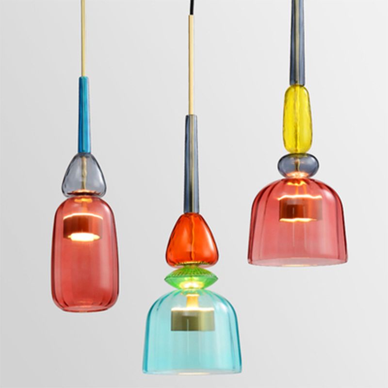 Ultra-Moderne Simplicity Candy Hanging Deckenleuchte Glasfederung Anhänger Licht für das Restaurant