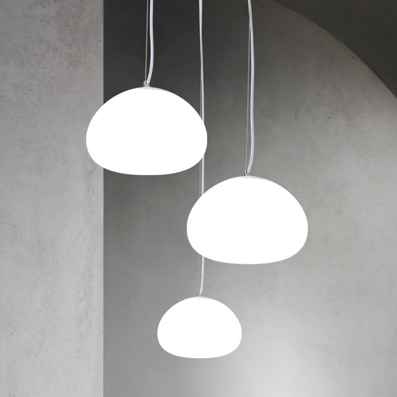 1 éclairage pendentif en dôme léger moderne de plafond de pendentif en verre moderne pour restaurant