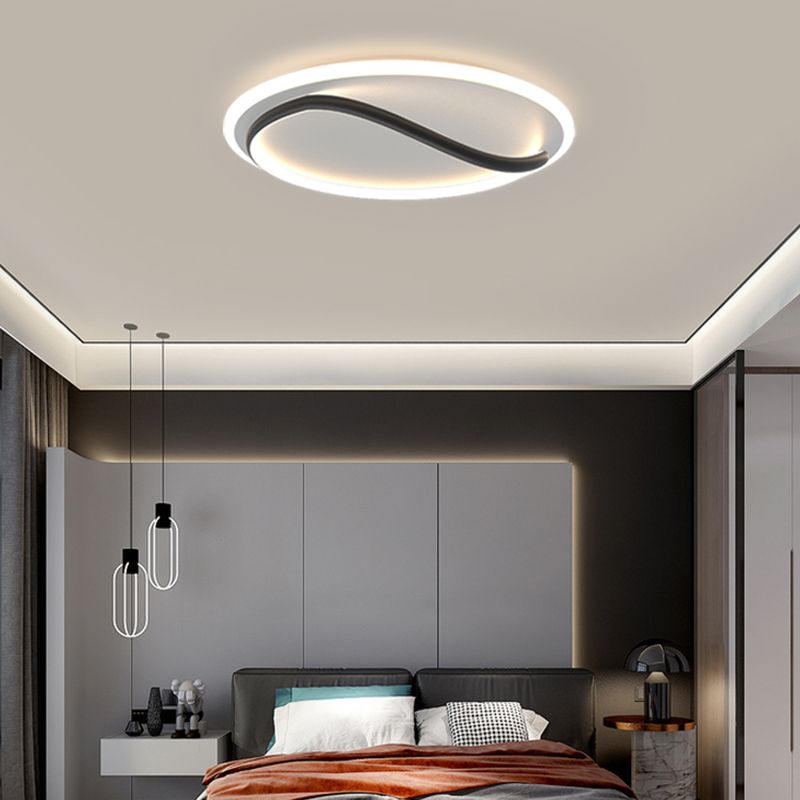 Linear Acrylique Flush Mount Modern Style 1-Light LED Ceiling Lamp for Bedroom