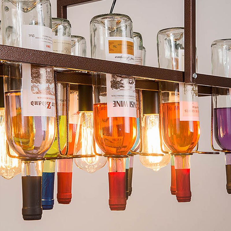 Household Glass Hanging Island Light Industrial Hanging Lighting Fixture for Dining Room