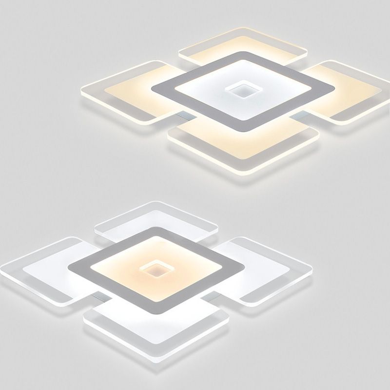 Lampe rectangulaire Mount Ceiling Lamp LED Modern LED Flush Mount Ceiling Fixture with Acrylic Shade