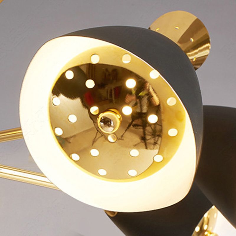 Moderne Luxus -sich verjüngende Anhänger Light Zink Legierung Innenlampe mit Schmiedeeisenschatten