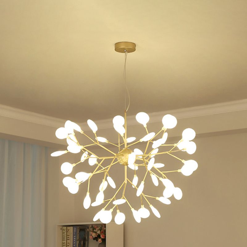 Modern Creative Firefly Hanging Lamp Wrought Iron Indoor Pendant Light with Acrylic Shade