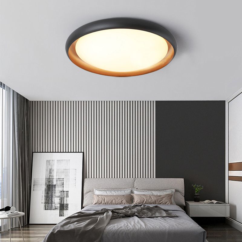 Moderne Minimalistische LED Flush Mount Aluminium Circular Ceiling-profiel met Acrylic Shade