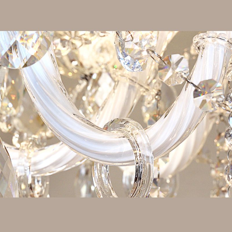 Clear Beveled K9 Crystal Ceiling Hung Fixtures Candlestick Traditional Style Chandelier Lamp