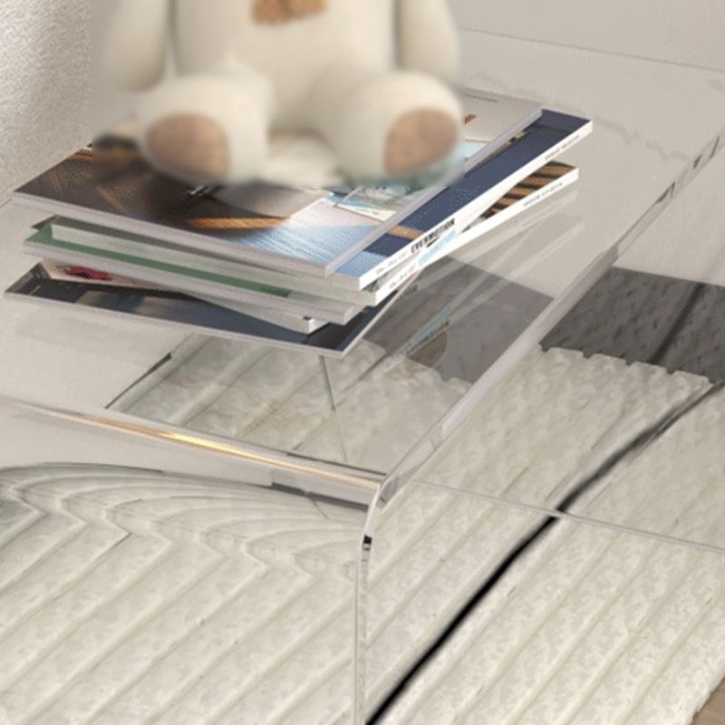 Modernistic Style Accent Side Table Rectangular Shape Plastic End Table