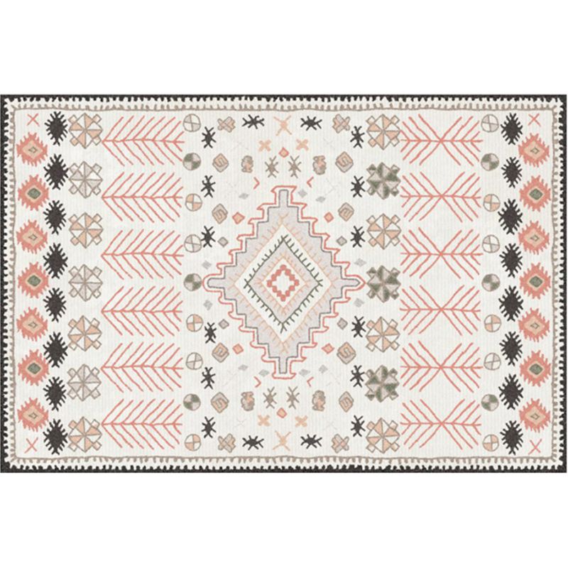 Multi-Farb-Geometrische Druckteppichsynthetik Böhmen Teppich Flecken resistent Haustierfreundlicher Nicht-Schlupf-Backing-Teppich für Wohnzimmer