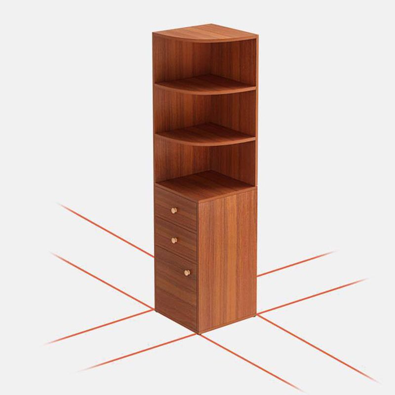Modern Engineered Wood Book Shelf Corner Vertical Shelf Bookcase for Bedroom