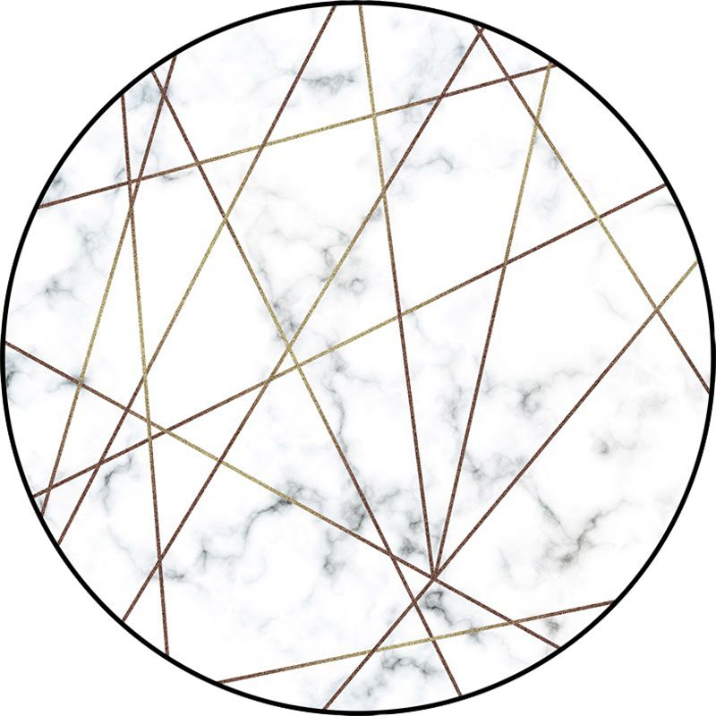 Simple Marble Surface Pattern Rug White Modernist Carpet Polyester Anti-Slip Pet Friendly Washable Rug for Study