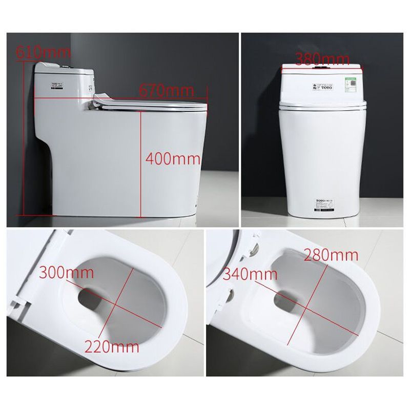 Siphon Jet Porcelain Toilet Bowl One-Piece Toilet Floor Mounted Urine Toilet