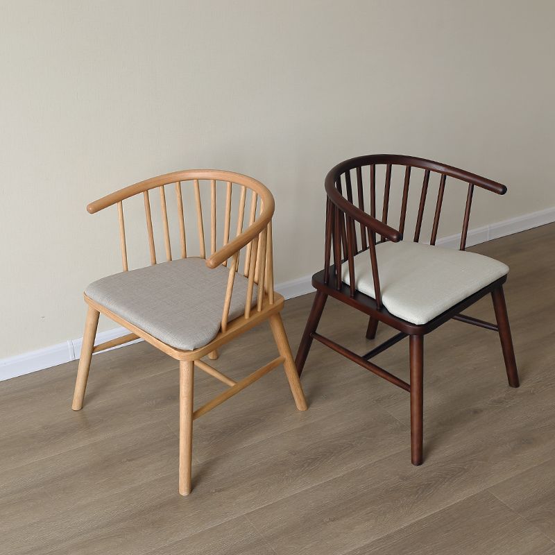 Minimalist Wooden Base Indoor Chair 21''Wide Winsor Chair with 4 Legs for Restaurant