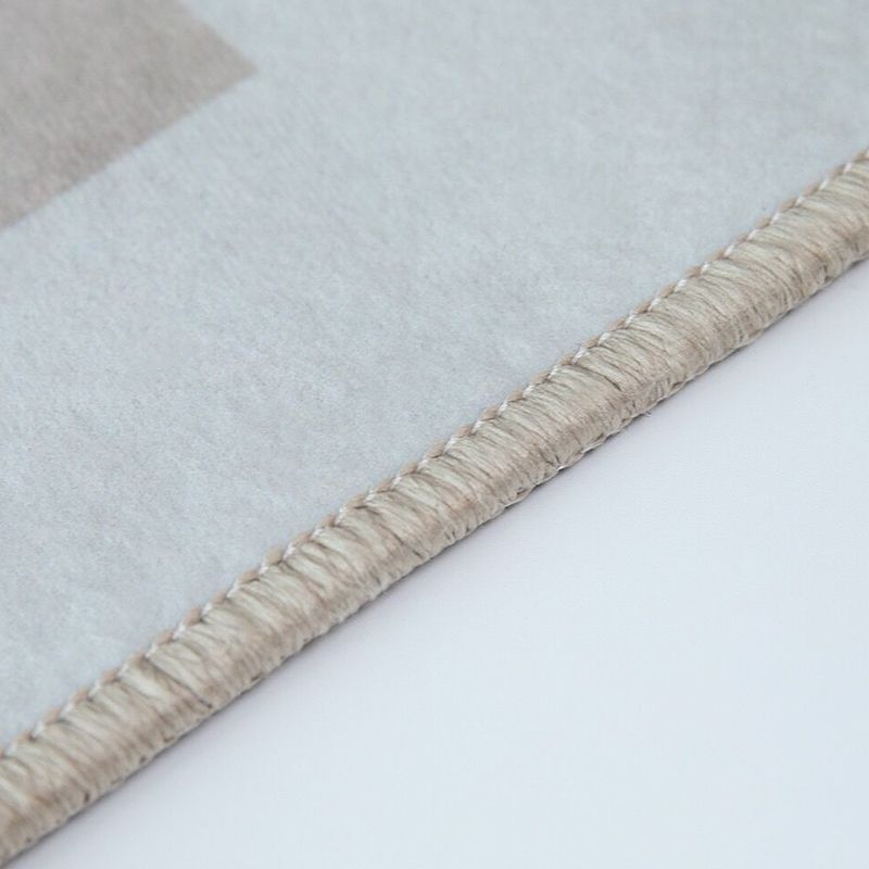 Sapphire Blue Modern Rug Polyester Grid Rug Washable Rug for Living Room