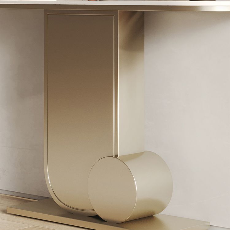 33.46" Tall Hall Accent Table Modern Stone Console Table with 1 Shelf