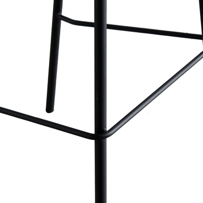Industrial Indoor Barstool Iron Simple Tall Stool with Plastic Seat