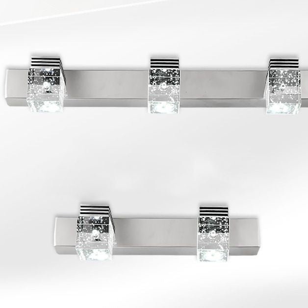 Square Vanity Sconce Lights Modern Minimalist Style Crystal Vanity Light