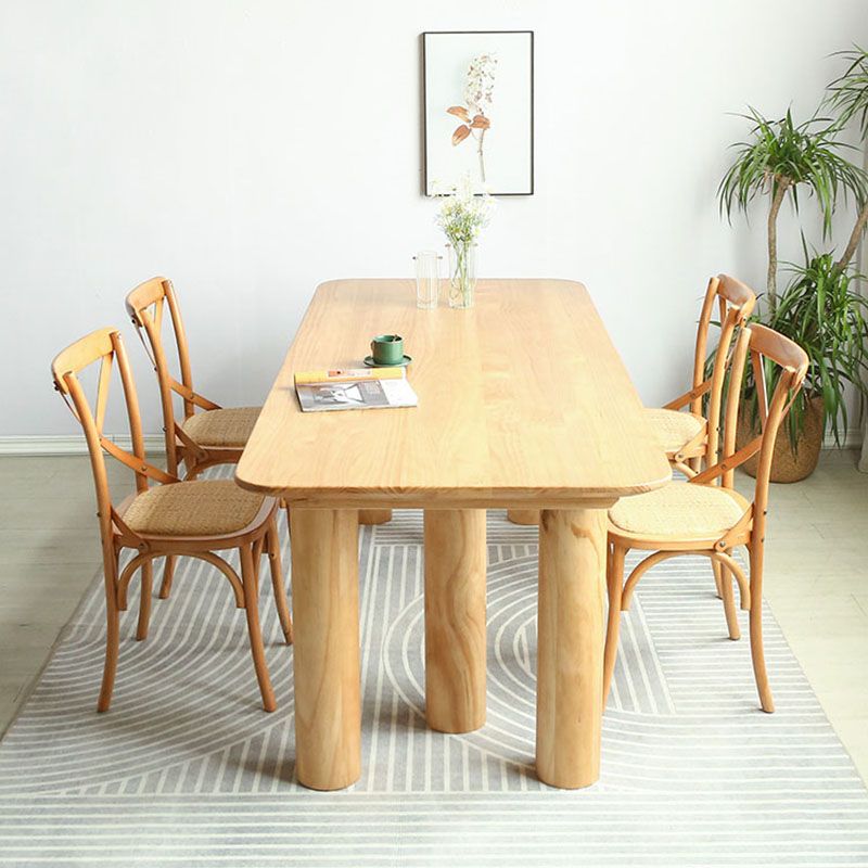 Solid Wood 1/2/5 Pieces Dining Set Modern Rectangle Dinette Table Set for Home Use