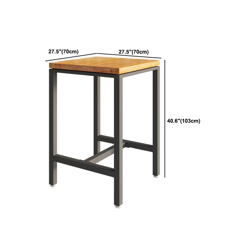 1/5/9 Pieces Industrial Iron Bar Table Set Pine Wood Bistro Set with Footrest