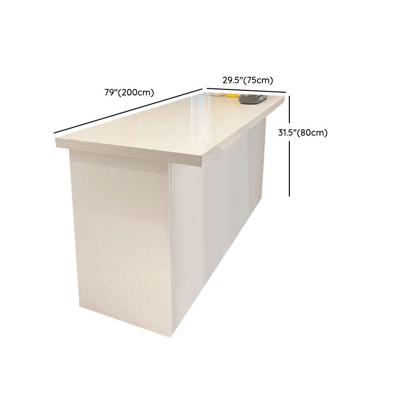 White Pine Wood Bar Table Rectangle Pub Table for Living Room